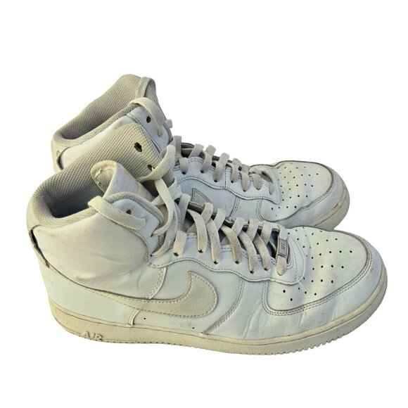 Nike Air Force 1 High-Top Sneakers CW2290-111 2020 White Leather Size 12.5 - Picture 1 of 7